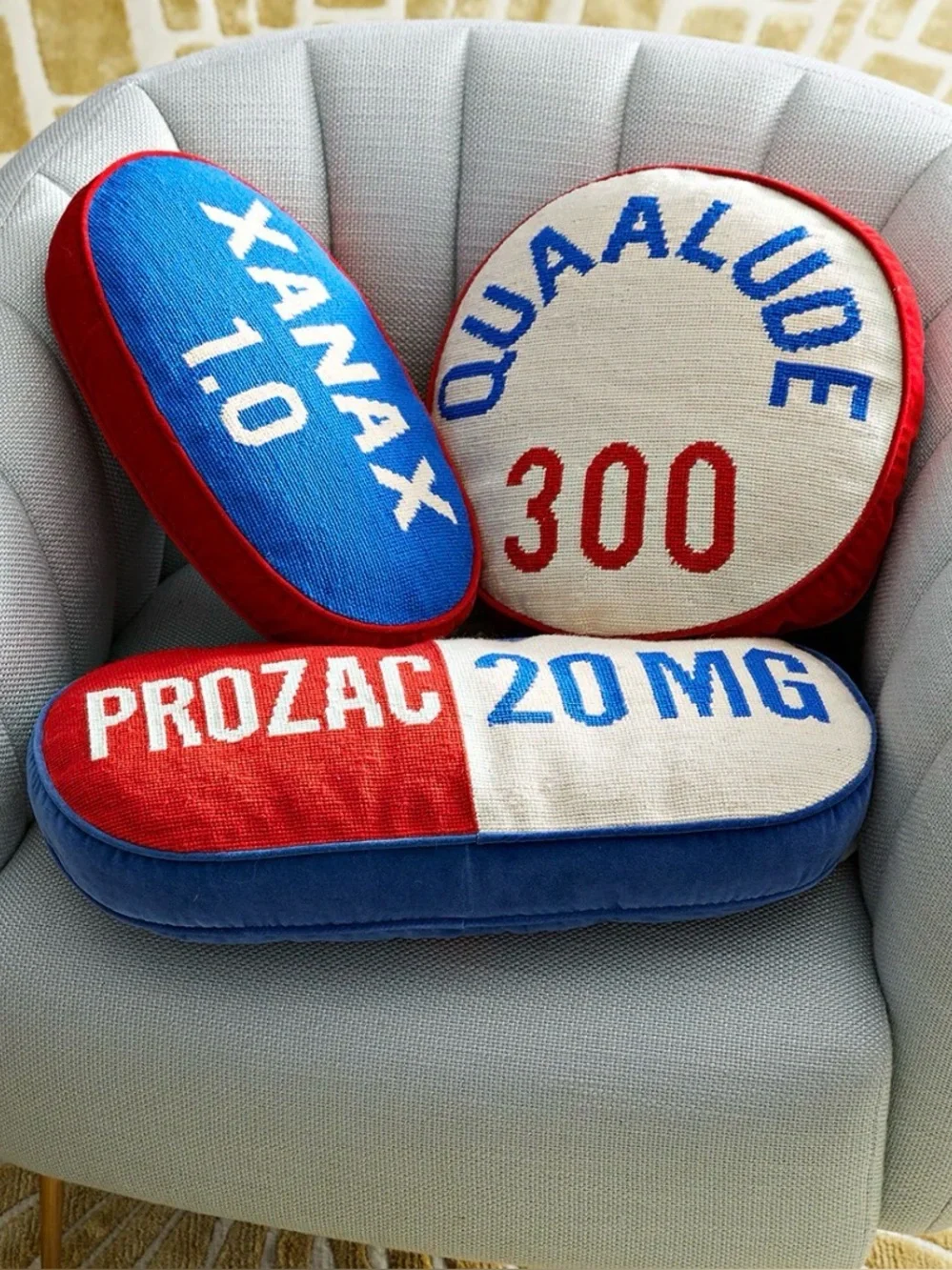 JONATHAN ADLER DRUGGIST PILLOWS LIMITED ED. RARE HTF EXCELLENT COND EUC SET OF 3
